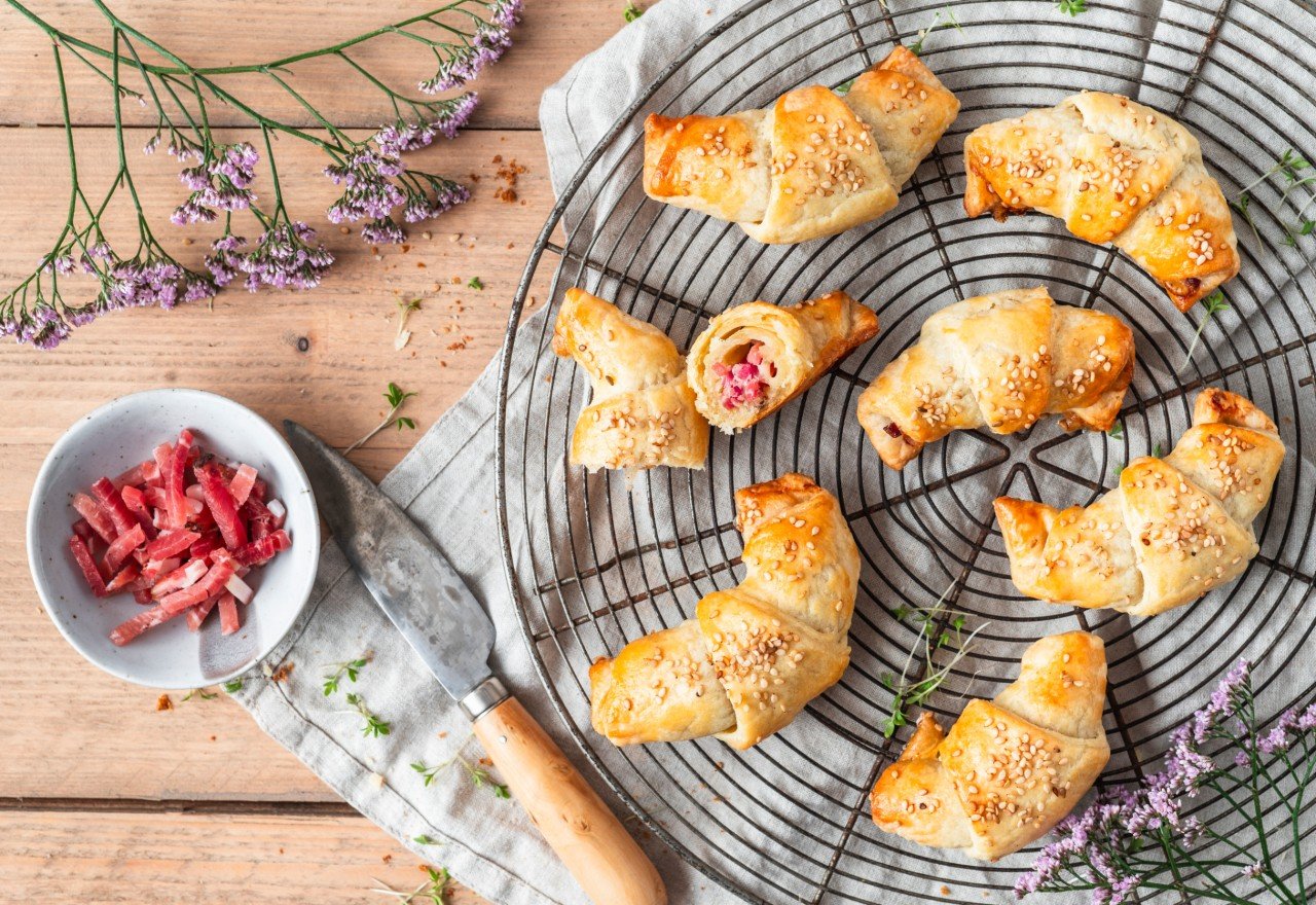 Schinkenspeck-Käse-Minikipferl