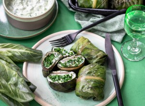 Mangold Röllchen mit Ricotta-Spinat Füllung