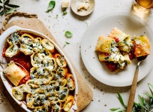 SPAR Mahlzeit Paccheri-Auflauf mit Spinat, Ricotta und Speck