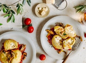 SPAR Mahlzeit Lumaconi gefüllt mit Frischkäse und Eierschwammerl