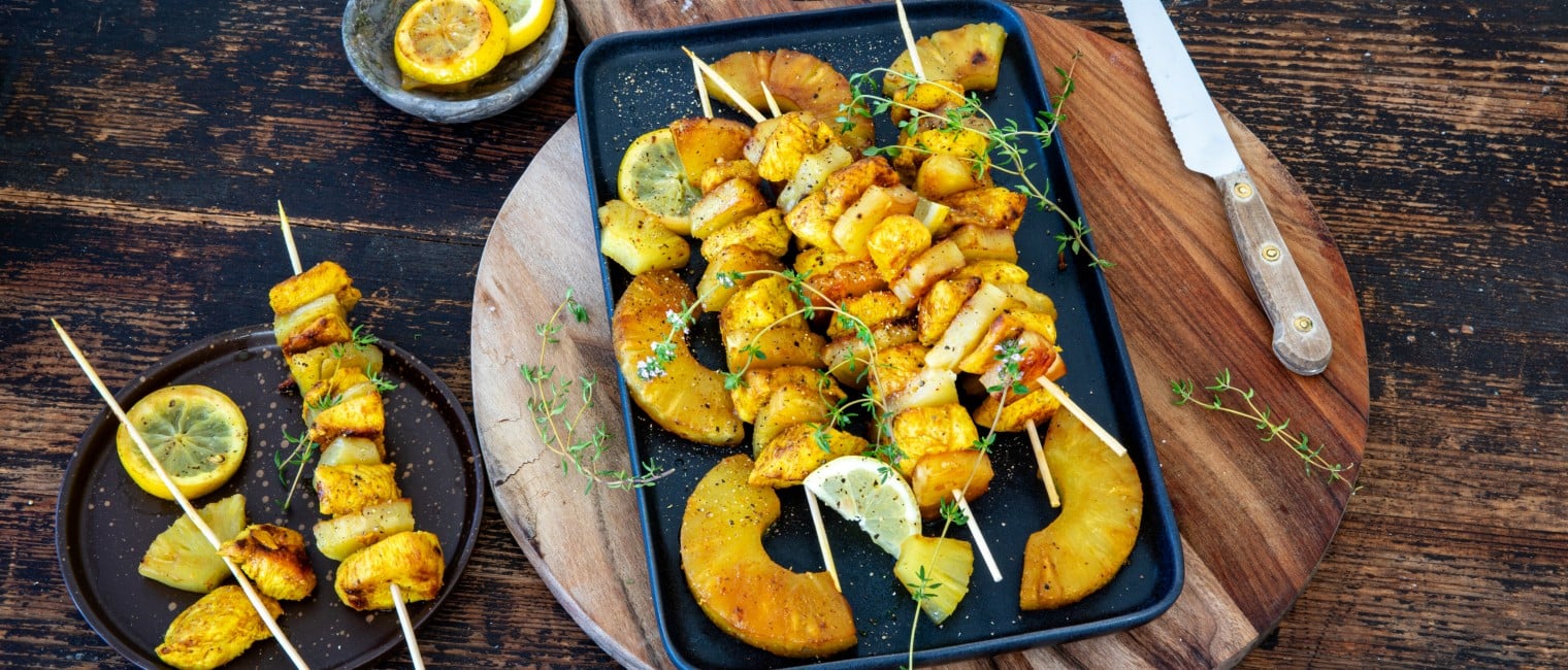 Hendl-Ananas-Spieße