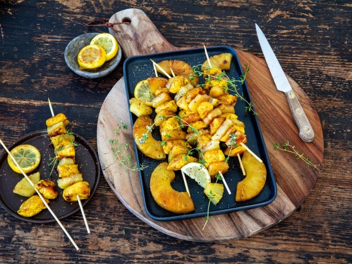 Hendl-Ananas-Spieße