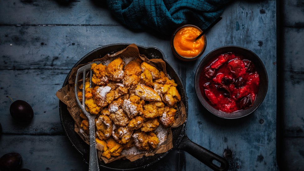 Kürbis-Kaiserschmarrn mit Zwetschgen-Kompott
