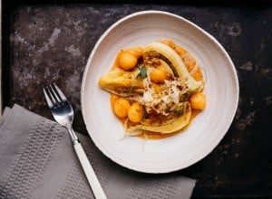 Paul Ivić, veganes Menü, Fenchel-Zuckermelonen-Salat