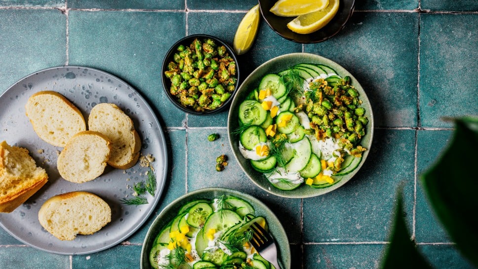 Crispy Edamame-Gurken-Salat