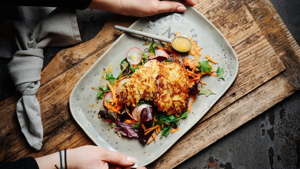 Schnitzel mit Kartoffelkruste