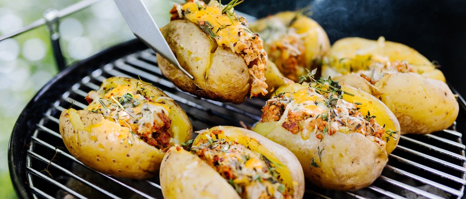 gefüllte Grillkartoffeln