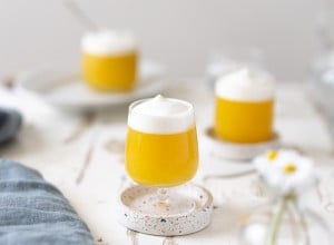 Tropischer Pudding mit Kokos-Schlagobers-Topping