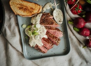 Beiried mit Gorgonzolasauce