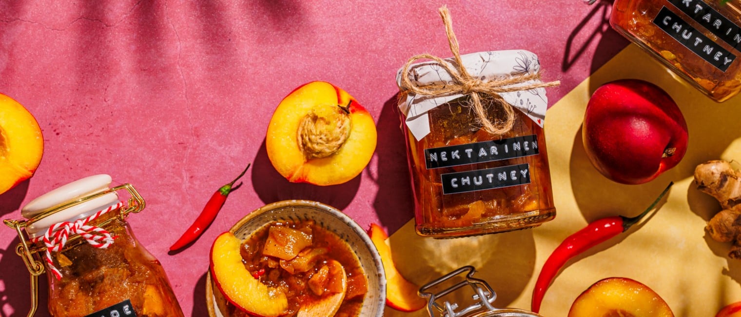 Nektarinen Chutney mit Chili und Ingwer