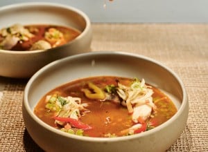 Forellensuppe mit Nockerln