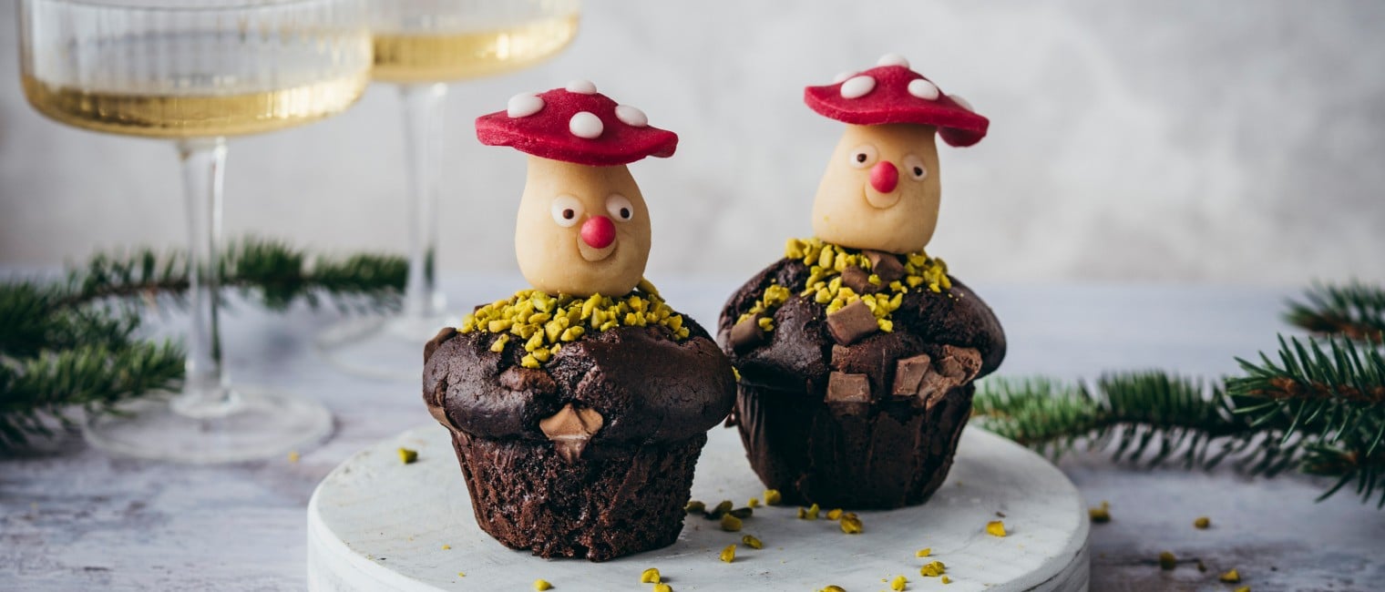 Muffins mit Glückspilzen