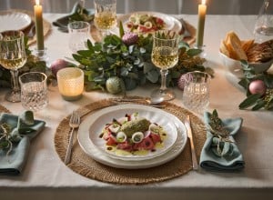 KÜRBISKERN-GRIESSNOCKERL AUF ROASTBEEF