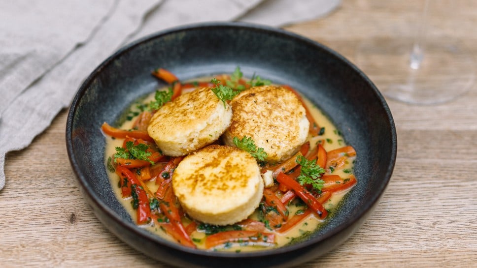 Kartoffeltaler mit Peperonata