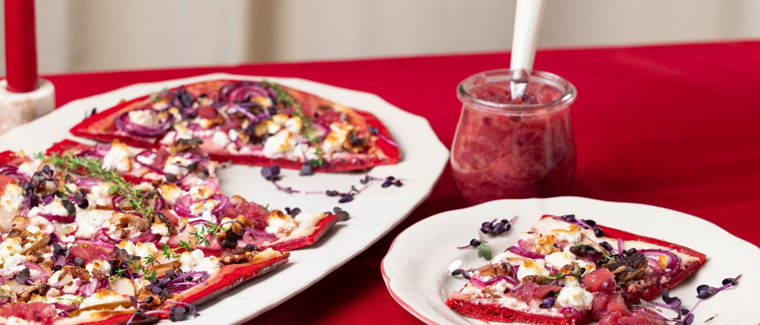 Rote Rüben Flammkuchen