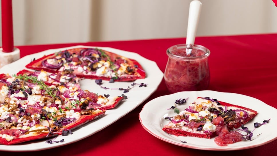 Rote Rüben Flammkuchen