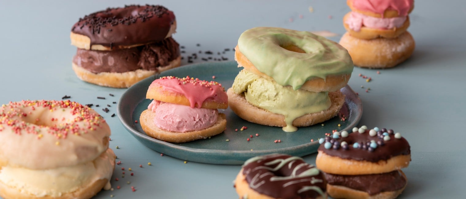 Donut Ice Cream Sandwiches