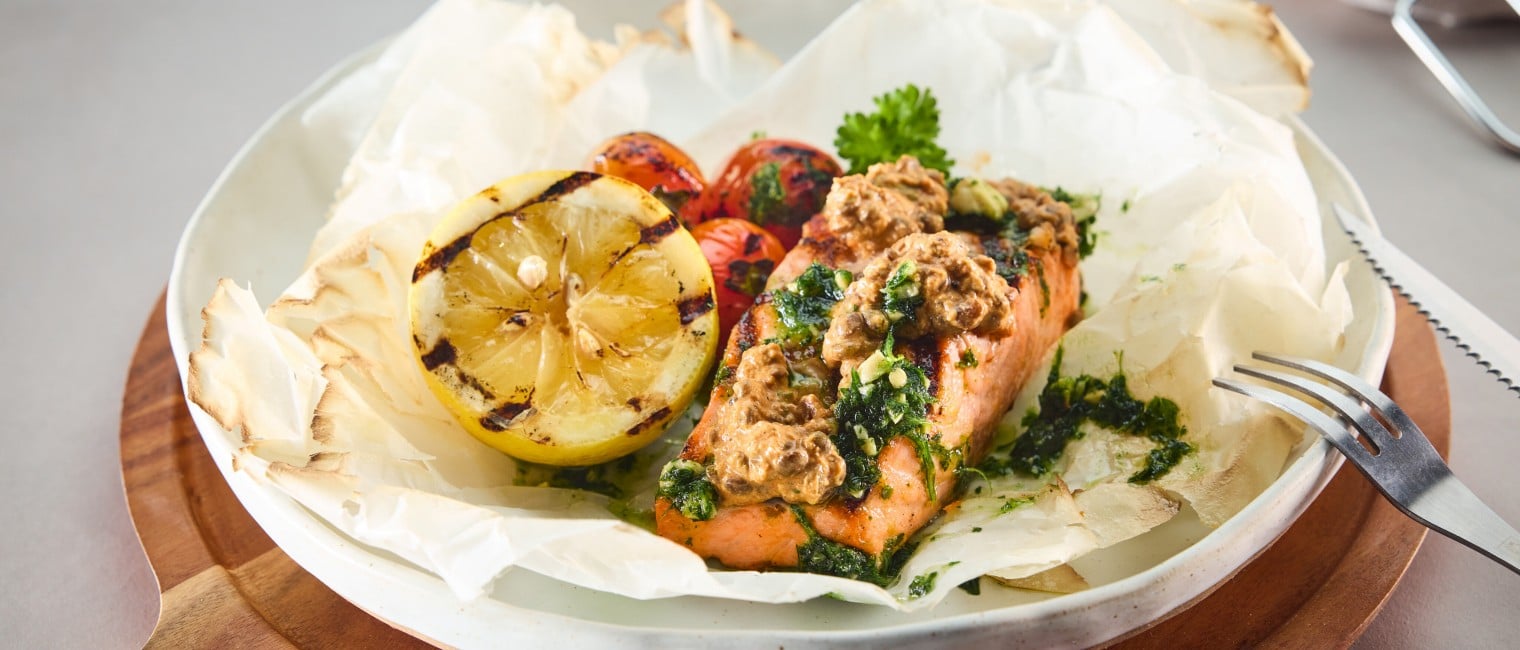 Gegrilltes Lachsfilet