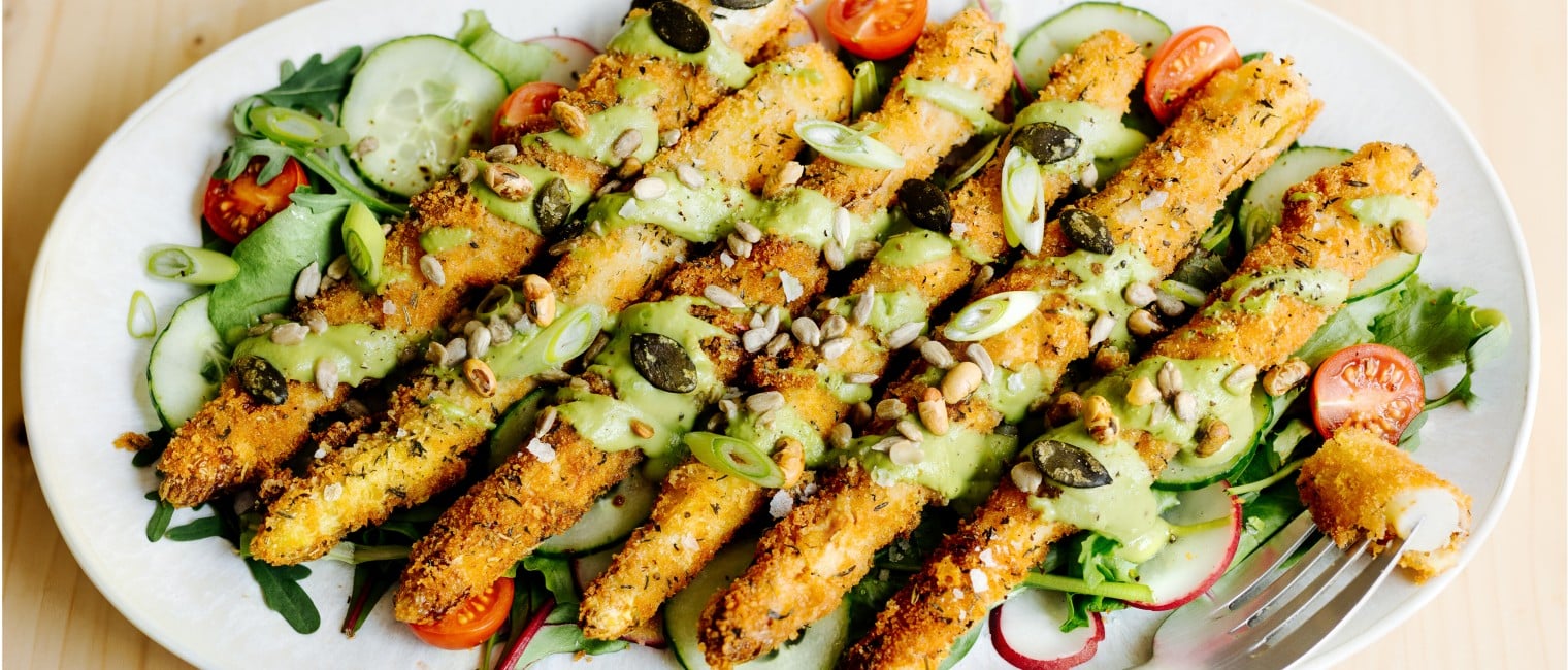 Spargel in Käse-Panier