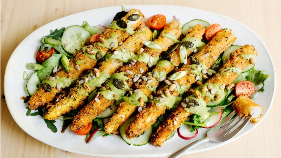Spargel in Käse-Panier