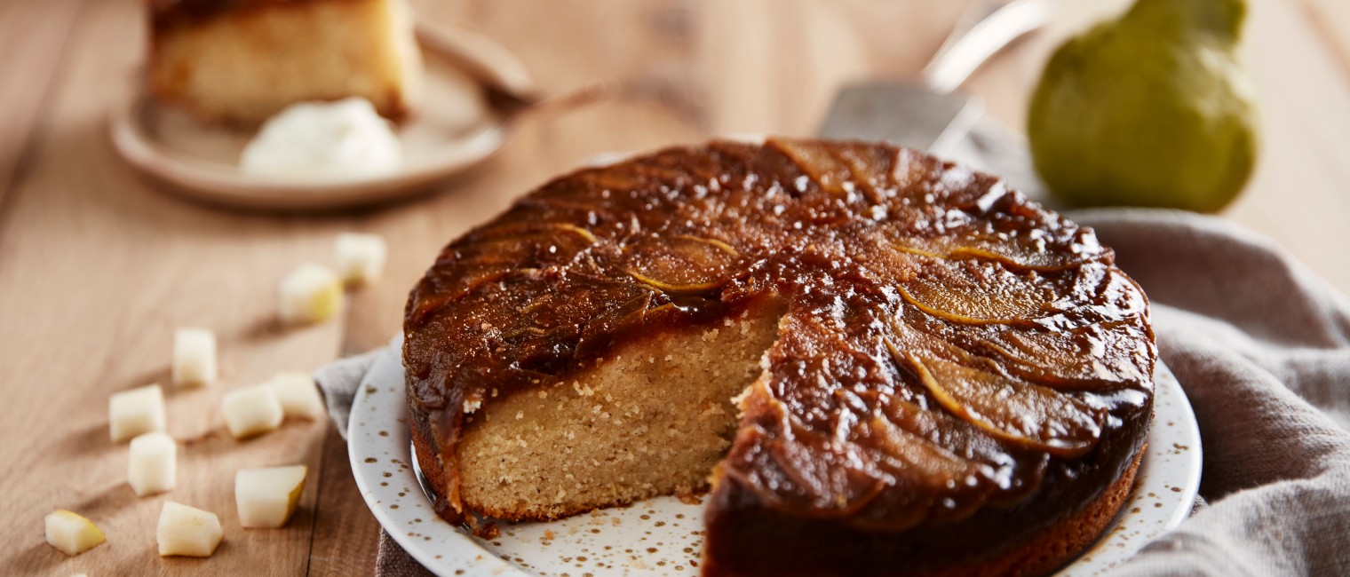 SPAR Mahlzeit Upside-Down-Birnenkuchen mit Karamellcreme