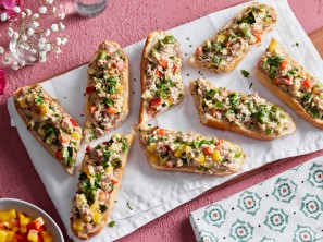 SPAR Mahlzeit überbackene Thunfisch-Baguettes quer