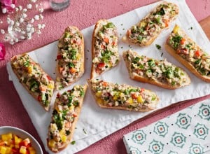 SPAR Mahlzeit überbackene Thunfisch-Baguettes quer