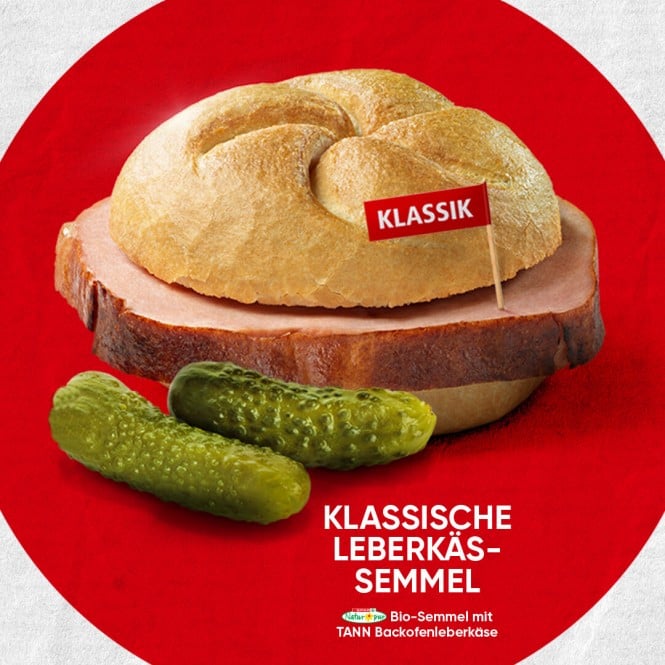 Bio-Semmel mit TANN Backofenleberkäse