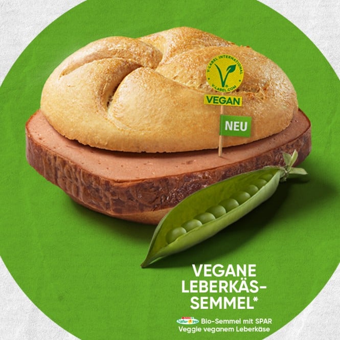 Bio-Semmel mit SPAR Veggie veganem Leberkäse