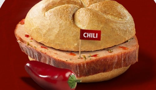 Bio-Semmel mit TANN Chili-Leberkäse