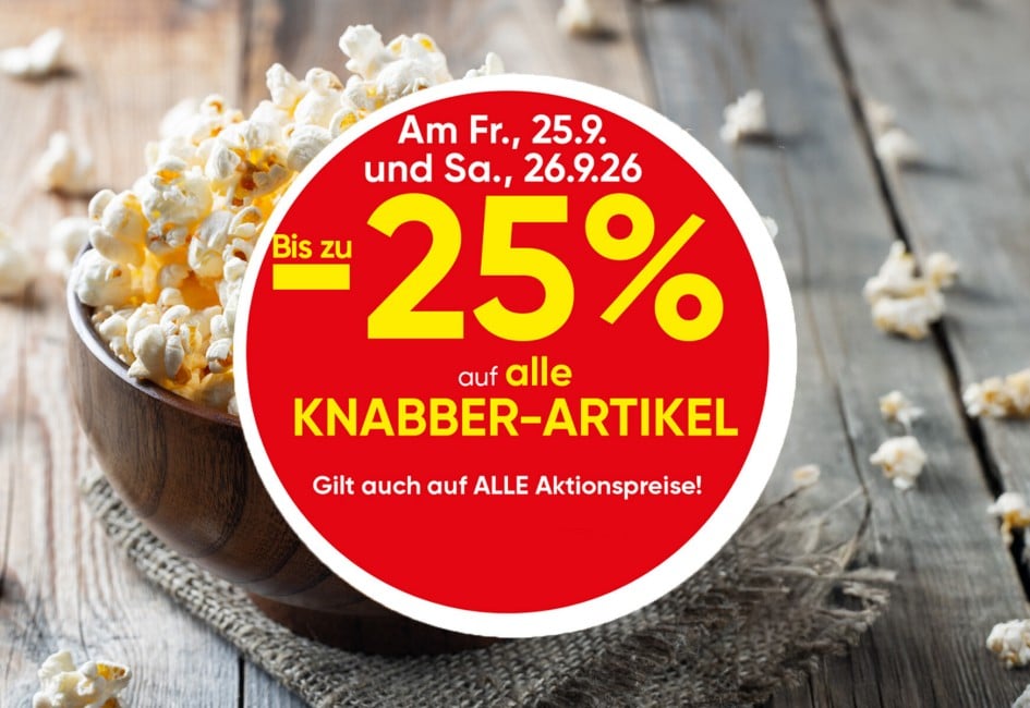 Bis zu -25% auf alle Knabber-Artikel