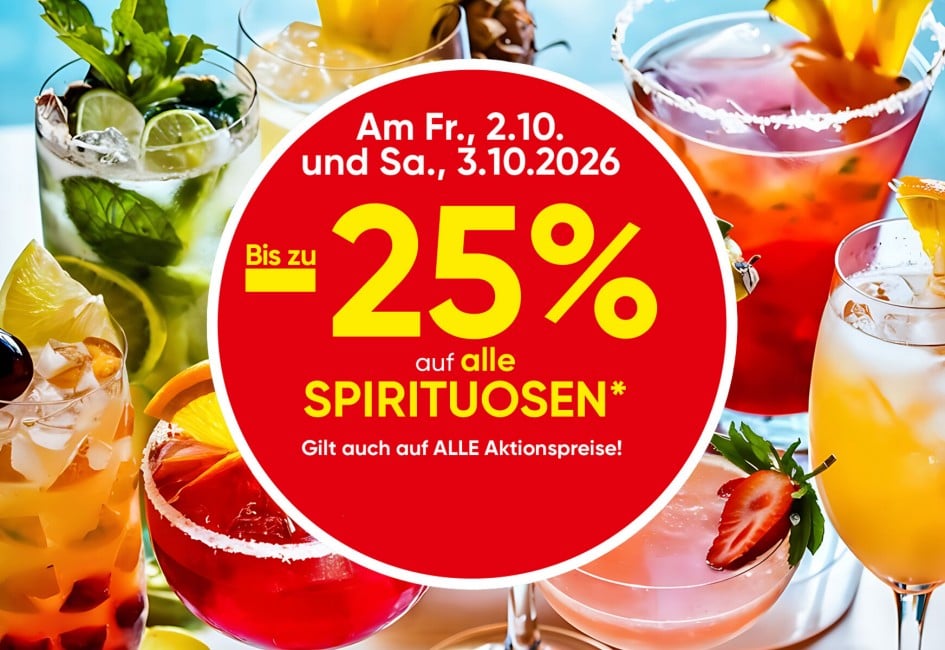 -25% auf alle Spirituosen