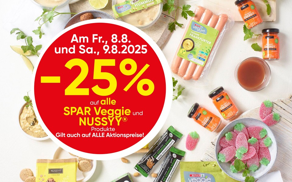 SPAR-Prozentwochenend' am Freitag 08.08..25 und Samstag 09.08.25