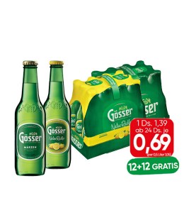1 Flasche 1,39 Euro ab 24 Flaschen je 0,69 Euro; 12+12 gratis