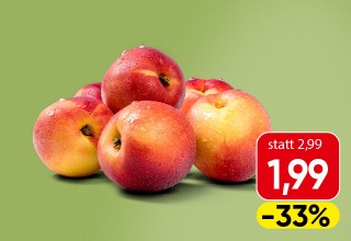 Nektarinen Klasse 1, 1-kg-Tasse statt 2,99 Euro um 1,99 Euro