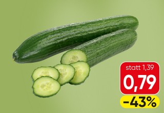 SPAR Gurke aus Österreich, Klasse 1,  per Stk., statt 1,39 um 0,79
