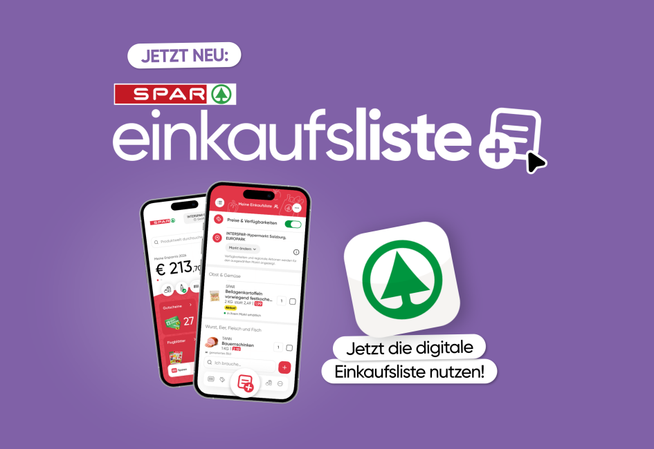 Jetzt die digitale Einkaufsliste in der SPAR App nutzen