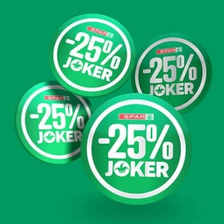 Mit dem SPAR-Joker in der App sichern Sie sich automatisch -25 % auf den teuersten teilnehmenden Artikel Ihres Einkaufs.