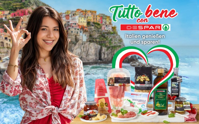Despar Cinque Terre Motiv mit Produkten 