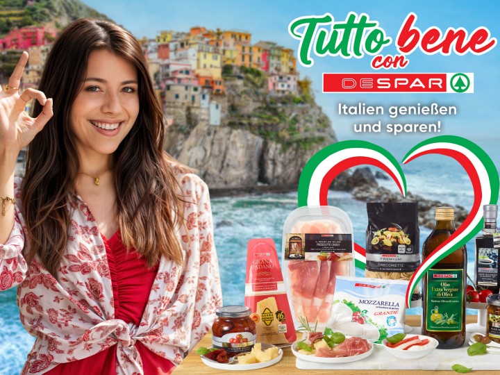 Despar Cinque Terre Motiv mit Produkten 