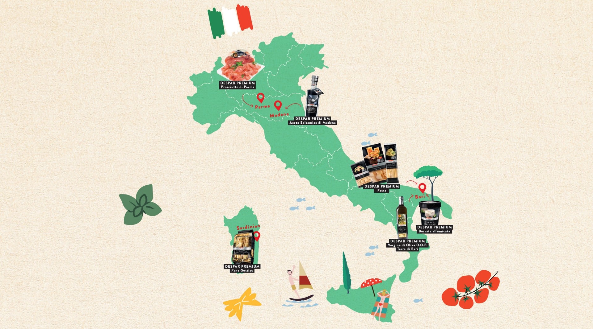 Landkarte Italien DESPAR