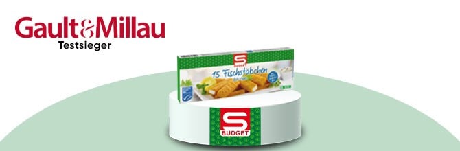 S-BUDGET Fischstäbchen Testsieger - Gault & Millau 