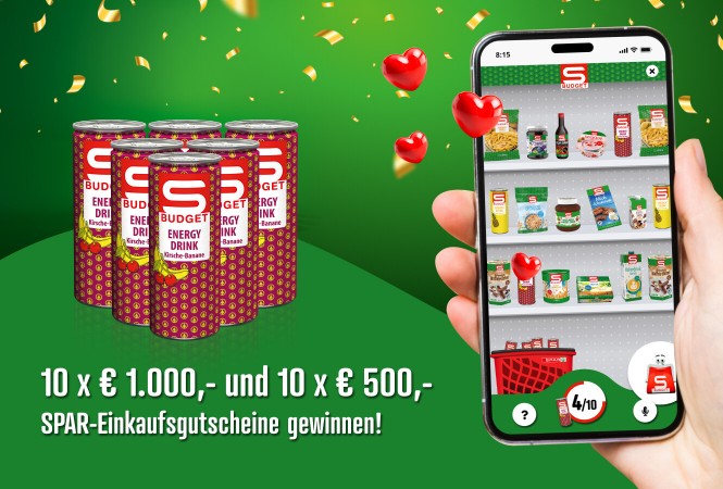 Zu gewinnen gibt es 10 x € 1.000,- und 10 x € 500,- SPAR-Einkaufsgutscheine.