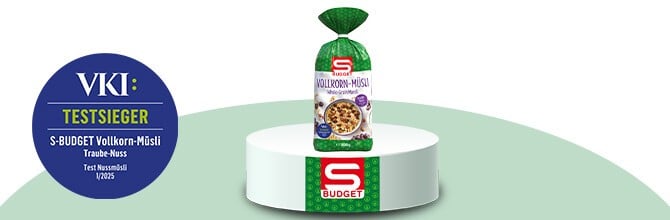 S-BUDGET Vollkorn-Müsli Traube-Nuss Testsieger