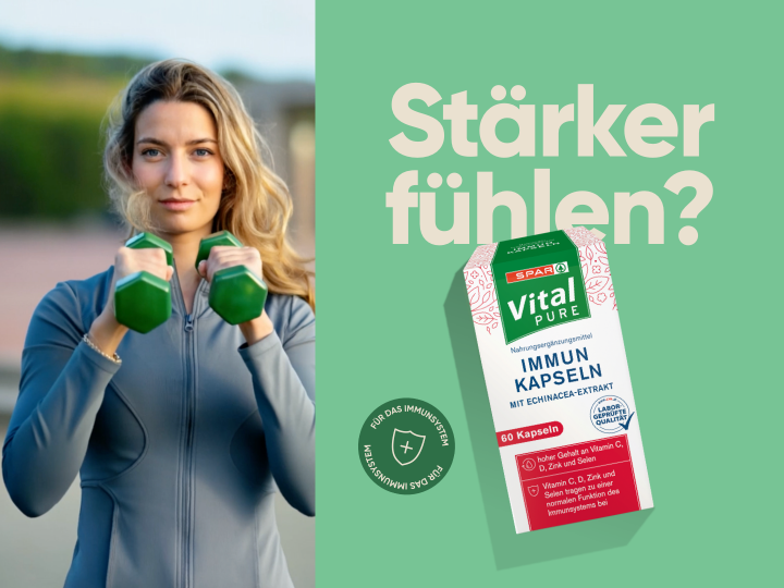 Stärker fühlen? Kaufen Sie sich jetzt die Immun Kapseln von SPAR Vital PURE