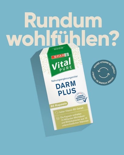 Rundum wohlfühlen?  Darm Plus Kapseln