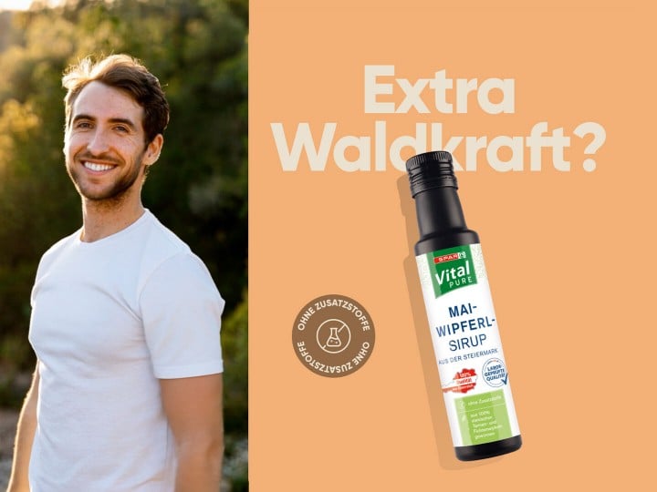 Extra Waldkraft? Kaufen Sie sich jetzt den Maiwipferl Sirup von SPAR Vital PURE