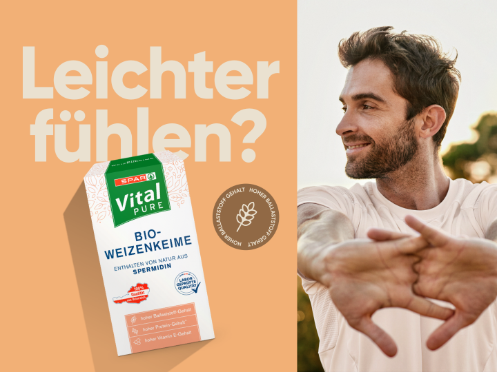 Sie wollen sich leichter fühlen? Dann kaufen Sie isch de Bio-Weizenkeime von SPAR Vital PURE