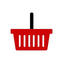 Symbol eines rotes Einkaufskorbes