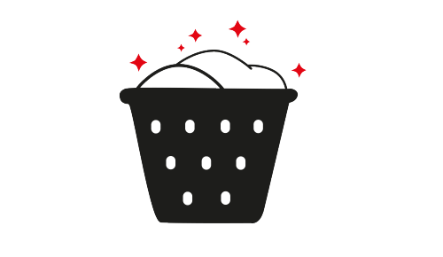 Icon eines sauberen Wäschekorbes